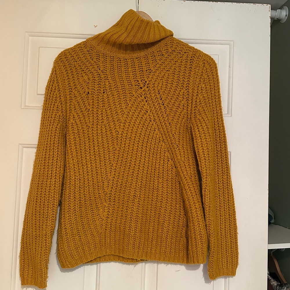 Lucky Brand Yellow Cowl Neck Sweater